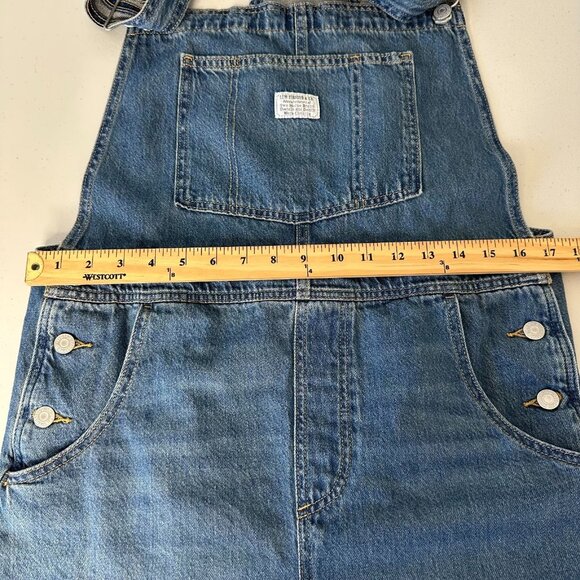 Levi's Vintage Style Denim Shortalls Overalls Size Large - Picture 7 of 14